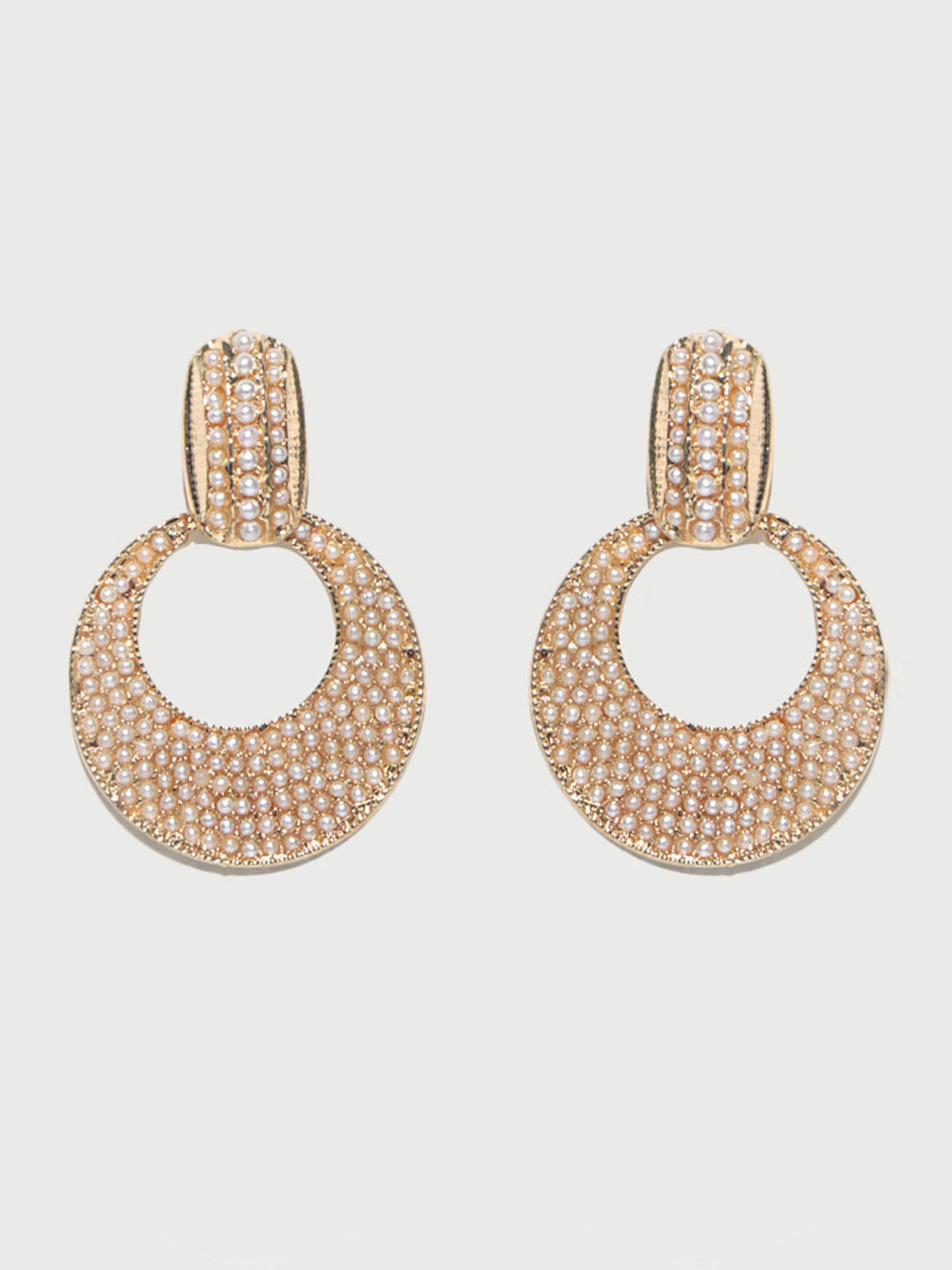 ToniQ Pearls Gold-Plated Classic Drop Earrings for Women