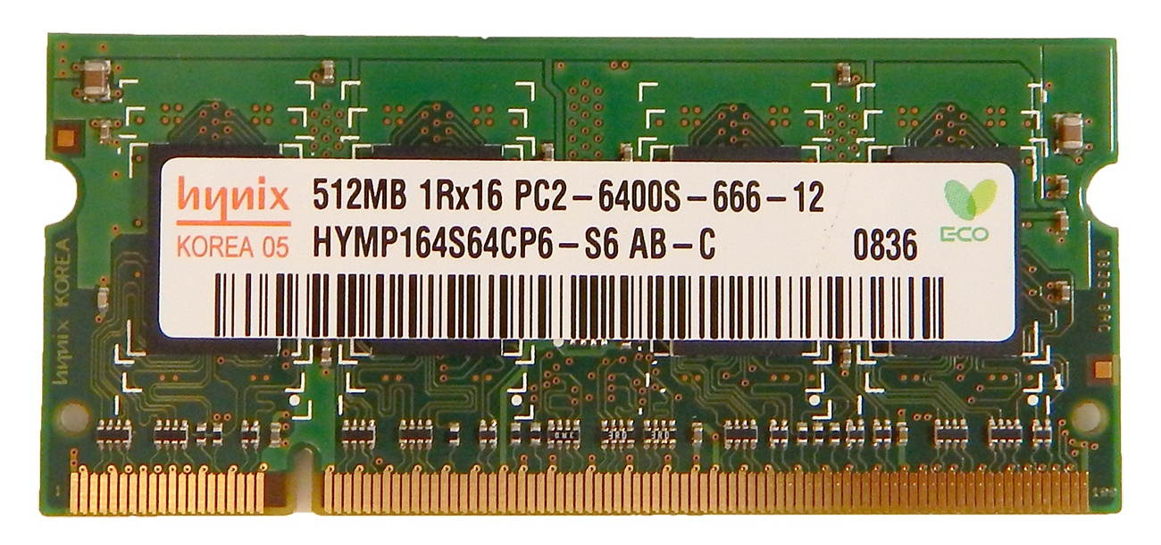 Hynix 512MB DDR2 SODIMM Memory HYMP164S64CP6-S6 PC2-6400S 800MHz 1Rx16