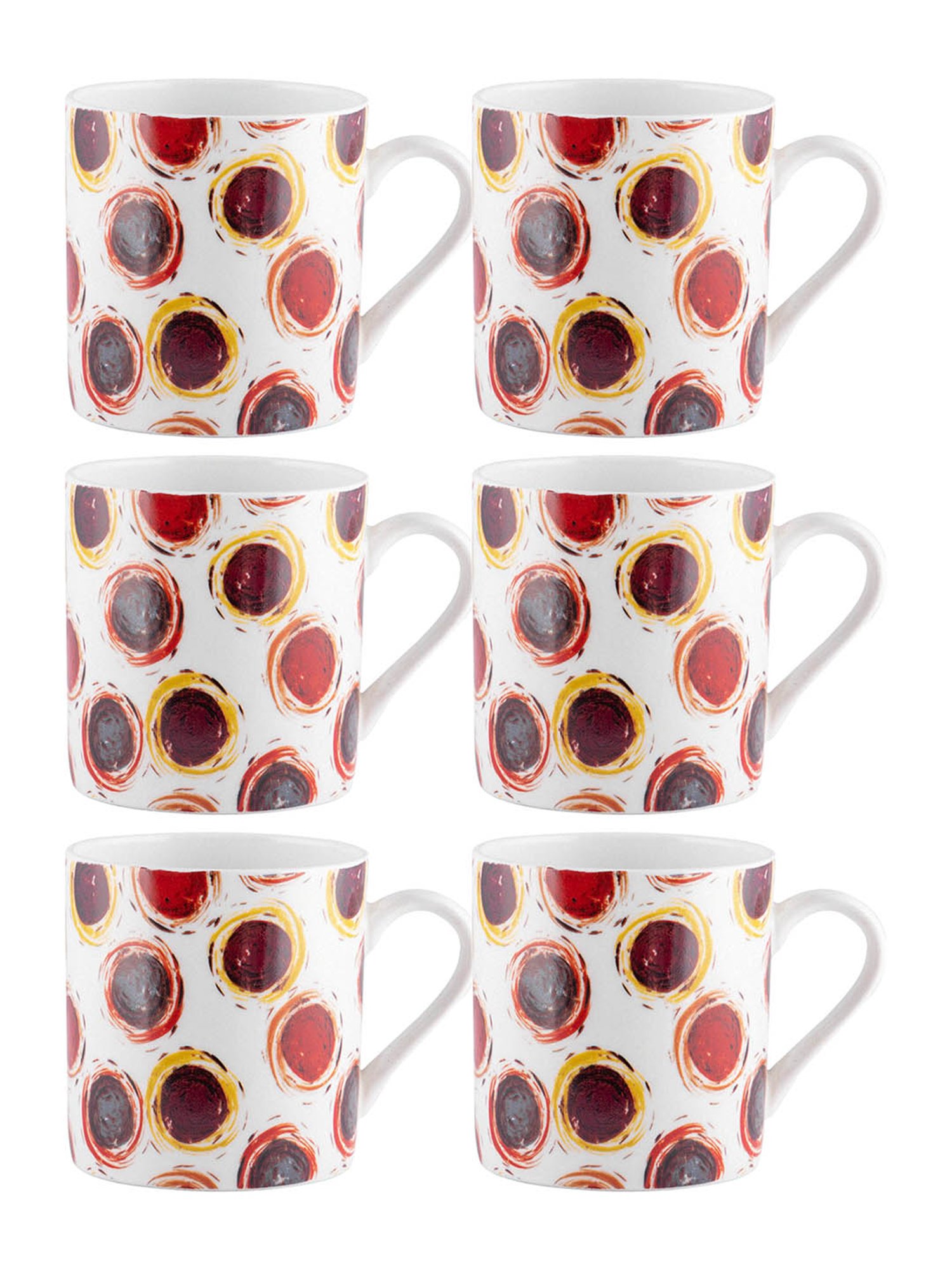 Goodhomes Multicolor Melamine Coffee Mug (220 ml) with Tray - Set of 7