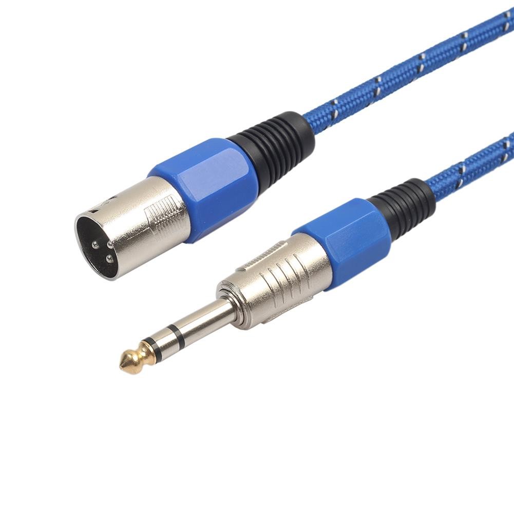 3P XLR Male Jack to 1/4" 6.35mm Male Plug Stereo Microphone Cable Adapter