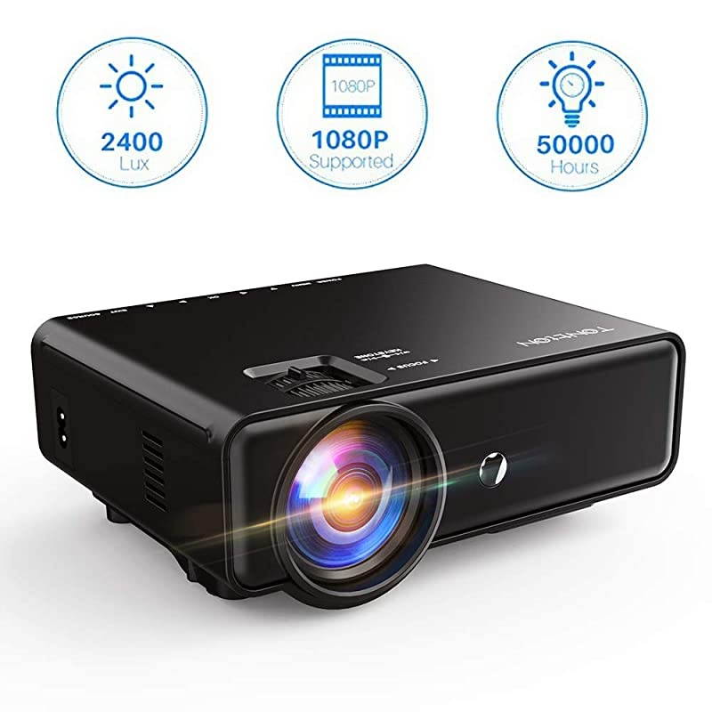 Projector  2400 Lux Video Projector supporting 1080P 50000 Hour LED Full HD Mini Projector Compatible with  Fire TV Stick HDMI VGA USB AV SD for Home Theater