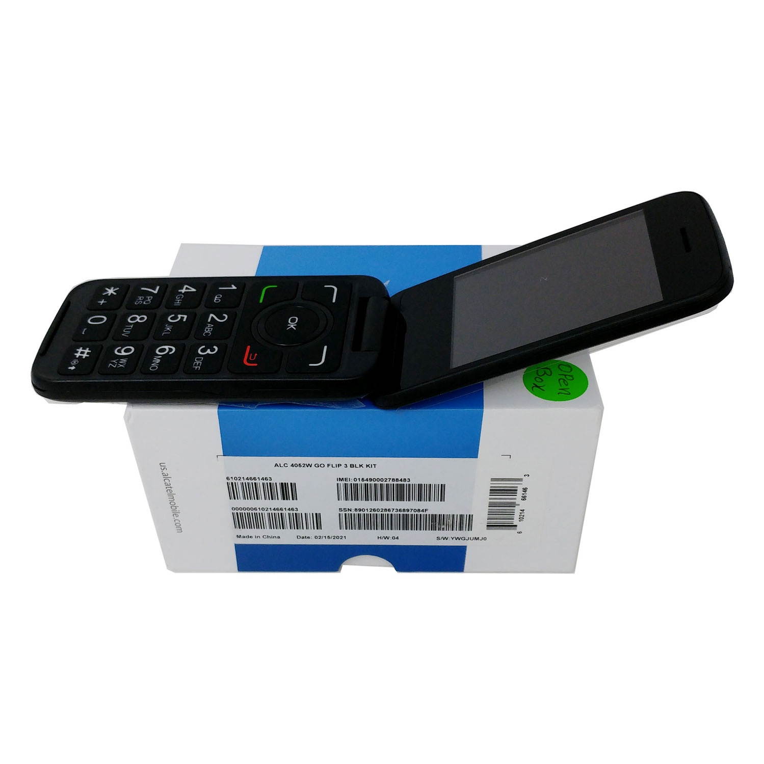 OB Alcatel Go Flip 3 4052W T-Mobile 2.8 in TN TFT Display 4G LTE Flip Phone - Prime Black