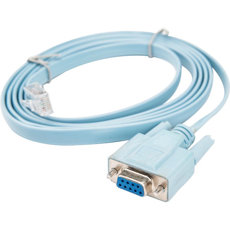 Rocstor Premium 6 ft Cisco&reg; console router cable - RJ45 (m) - DB9 (f) - RJ-45 Male Network - DB-9 Female Serial - Blue - Blue Cisco Router Cable