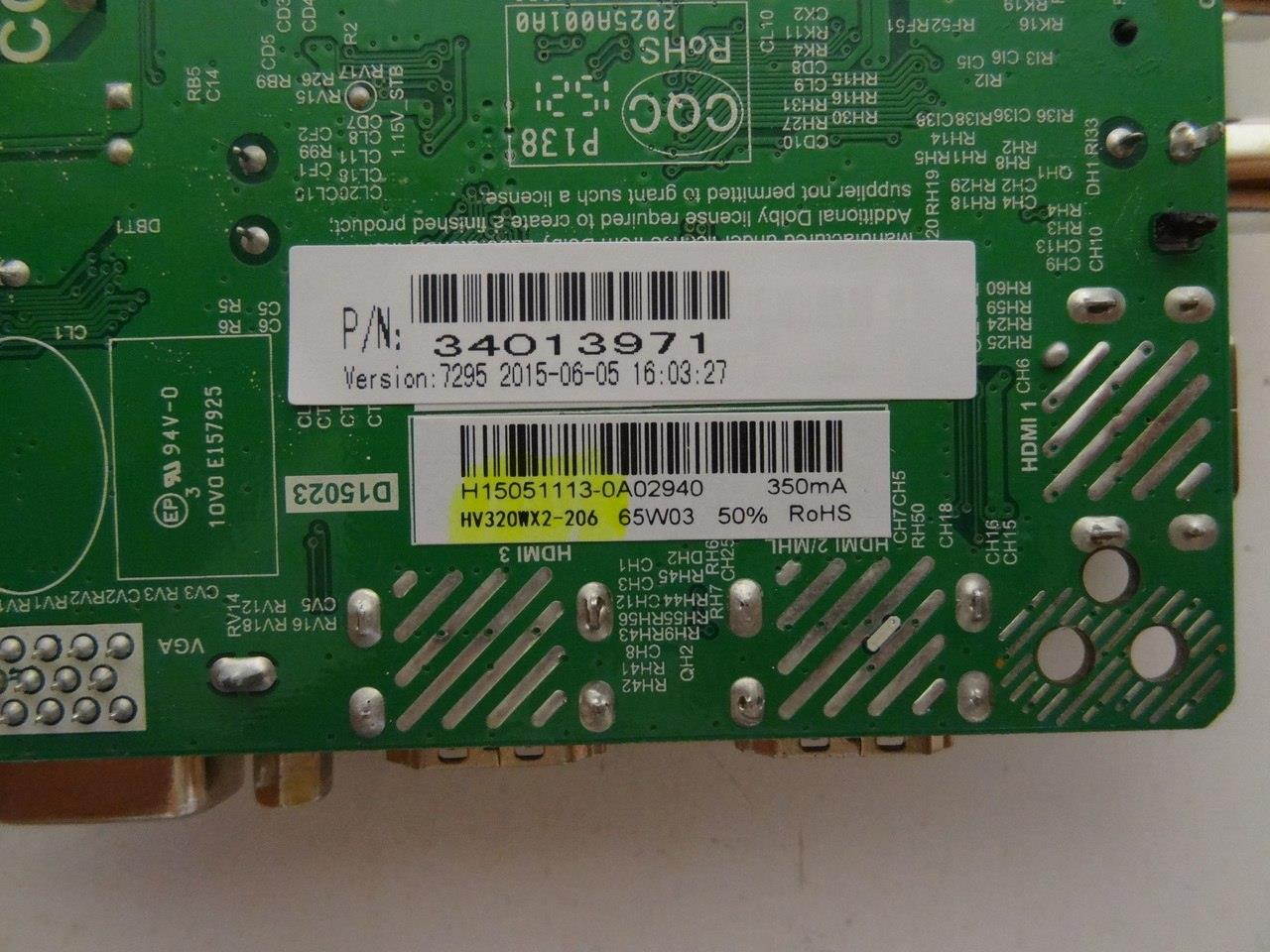 Westinghouse WD32HT1360 Main Board / Power Supply HV320WHB-N80 H15051113 -