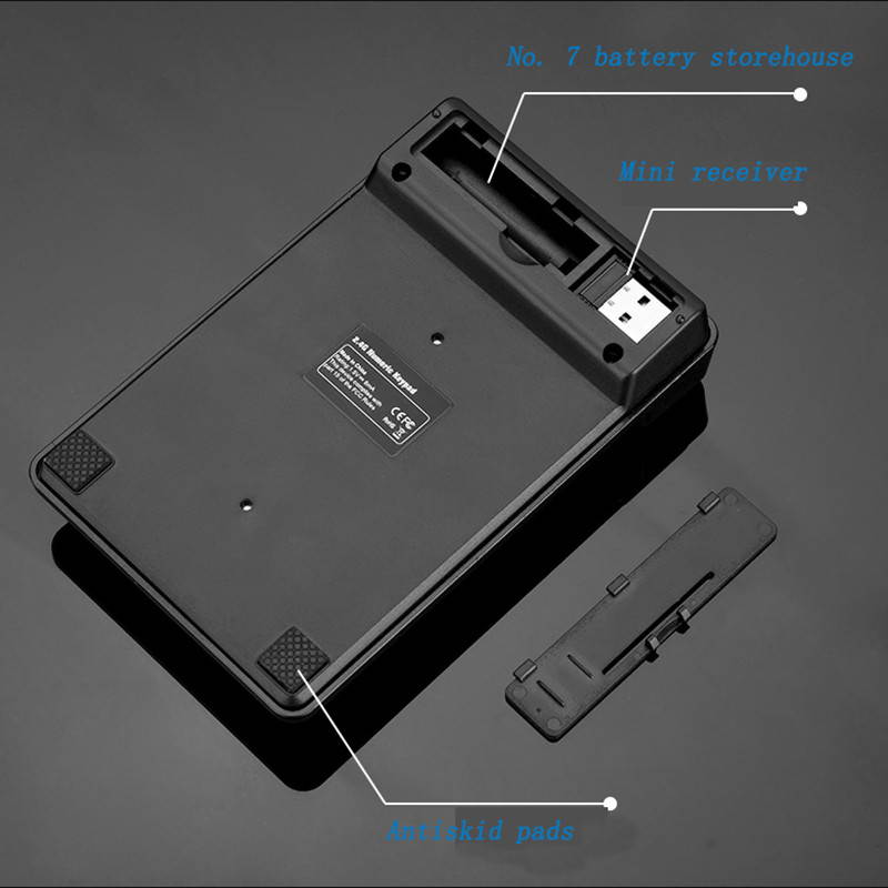 19 Keys Bluetooth Numeric Keypad Mini Numpad Keyboard Wireless Desktop For Windows XP 7 8 10 Laptop Tablet