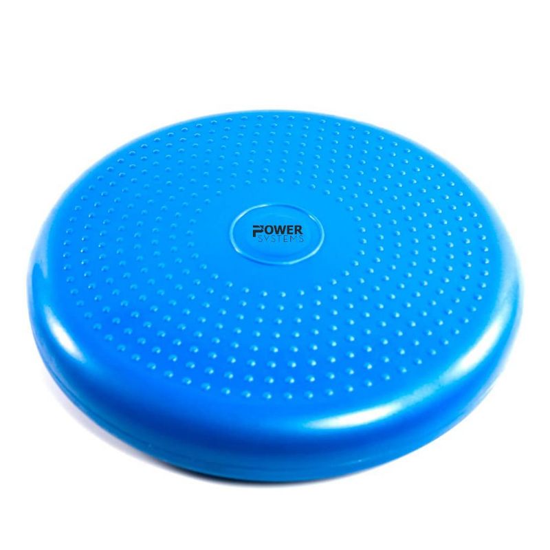 Power Systems 80159 Versa Inflated Cushion Disc Fitness Equipment for Home or Gym Balance Exercise Stability Workout or Sensory Support Therapy, Blue