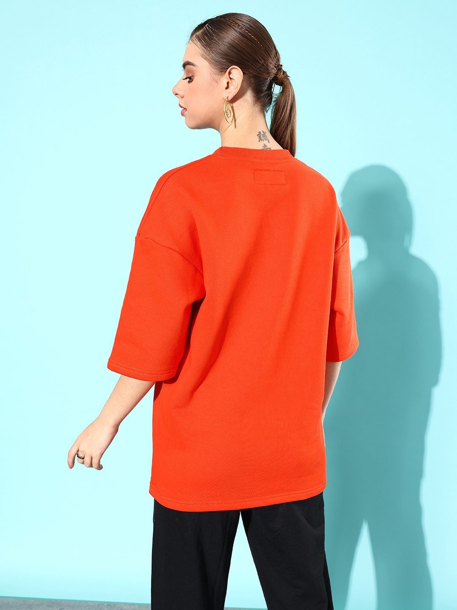 Difference of Opinion Orange Fleece Oversized Sweatshirt