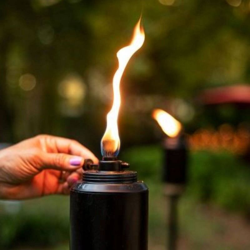 65" Adjustable Flame Patio Torch Resin Black - TIKI