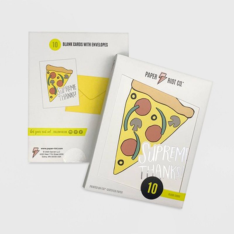 10ct Thanks Supreme Pizza Boxed Card Set
