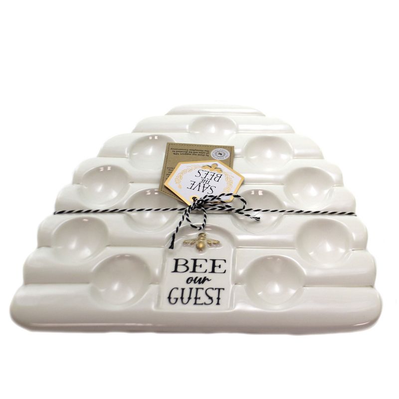Tabletop 12.0" Bee Our Guest Egg Plate Deviled Eggs Amscan  -  Serving Platters