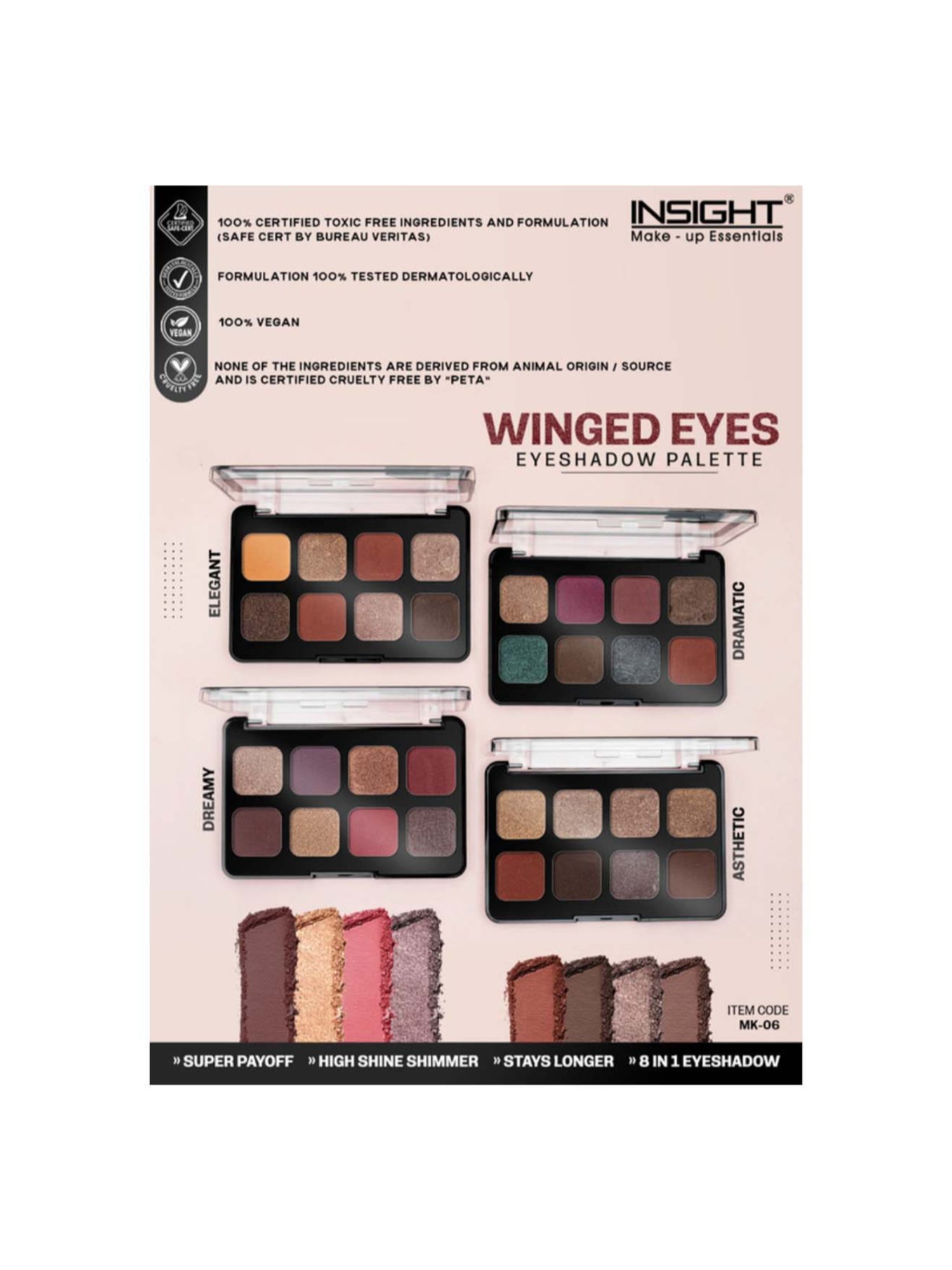 Insight Cosmetics Winged Eyes Eyeshadow Palette Asthetic - 30 ml