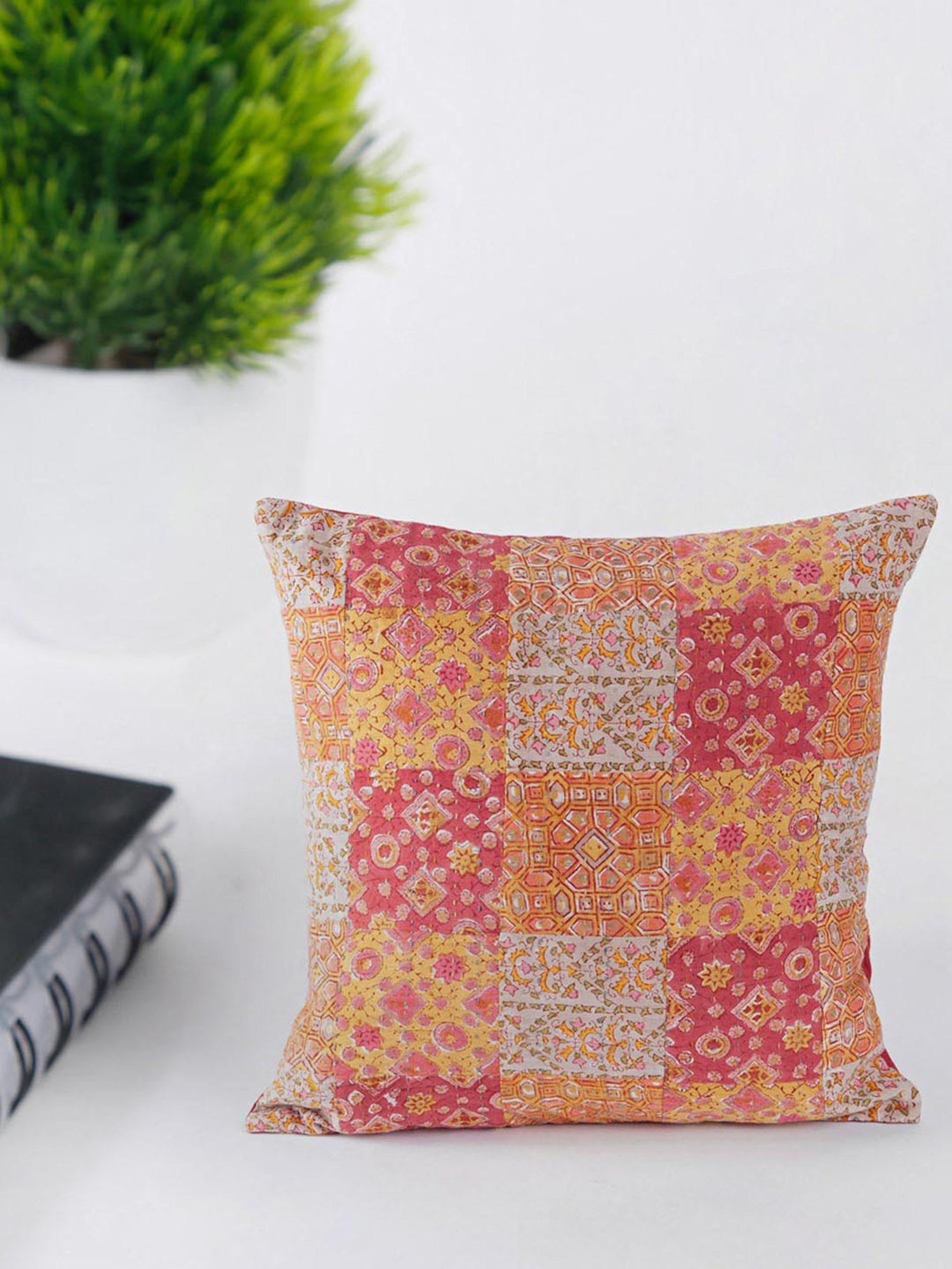 Fabindia Cotton Embroidered Cushion Cover