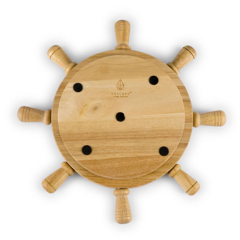 Rubberwood Ship Helm Cheese Board - Picnic Time