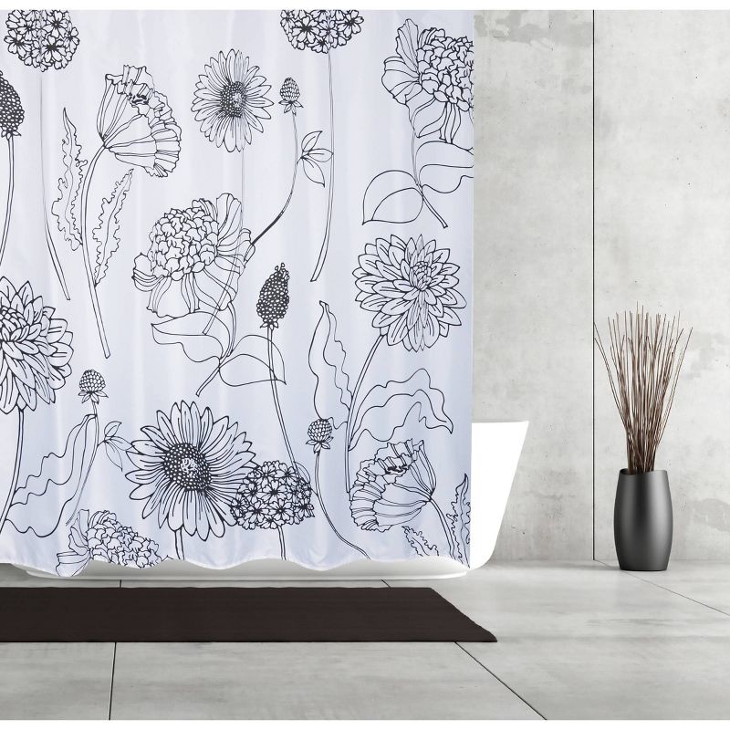 Sketchbook Shower Curtain Black/White - Moda at Home