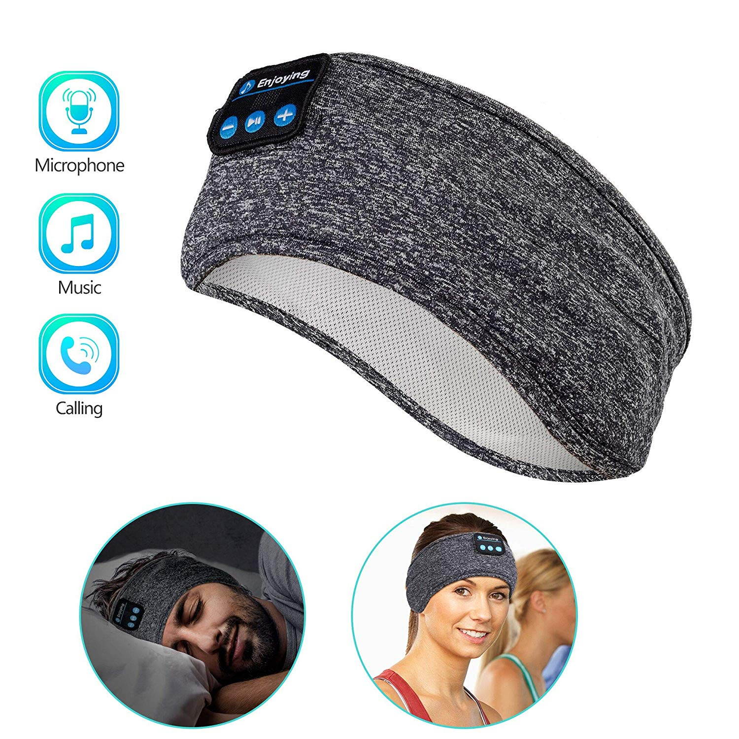 Sleep Headphones Wireless, Bluetooth Sports Headband Headphones with Ultra-Thin HD Stereo Speakers Perfect for Sleeping,Workout,Jogging,Yoga,Insomnia, Air Travel, Meditation