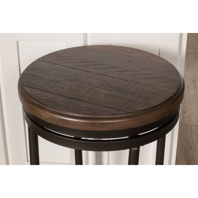 Casselberry Swivel Backless Round Counter Height Barstool Distressed Walnut/Brown - Hillsdale Furniture