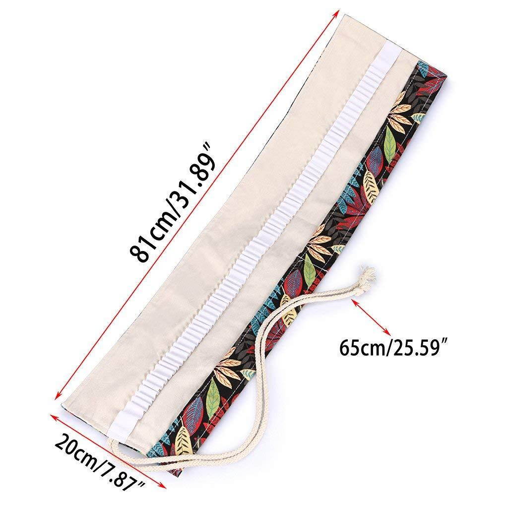 BTSKY Canvas Colored Pencil Wrap 72 Slot-Adult Coloring Pencil Holder Orgnizer for 72 Colored Pencils, NO Pencils (Leaf)