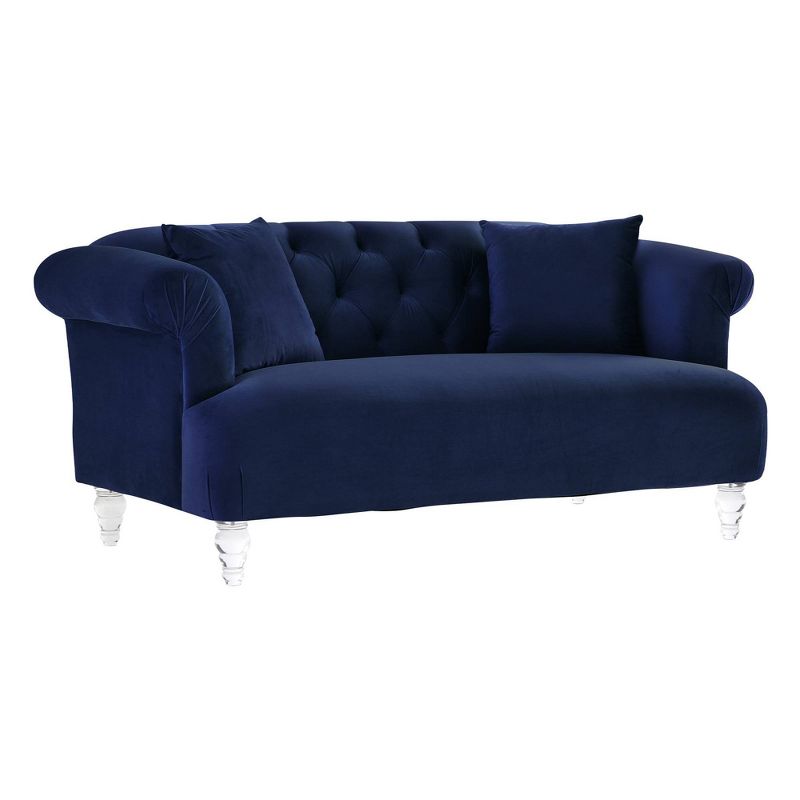Elegance Contemporary Loveseat Blue/Acrylic - Armen Living