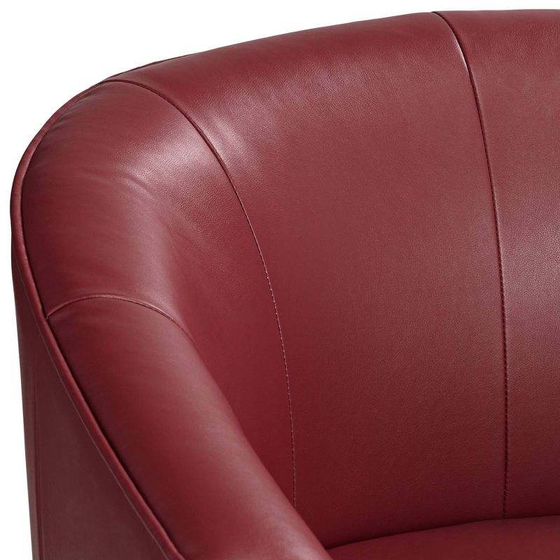 Studio 55D Keller Scarlet Red Bonded Leather Swivel Club Chair
