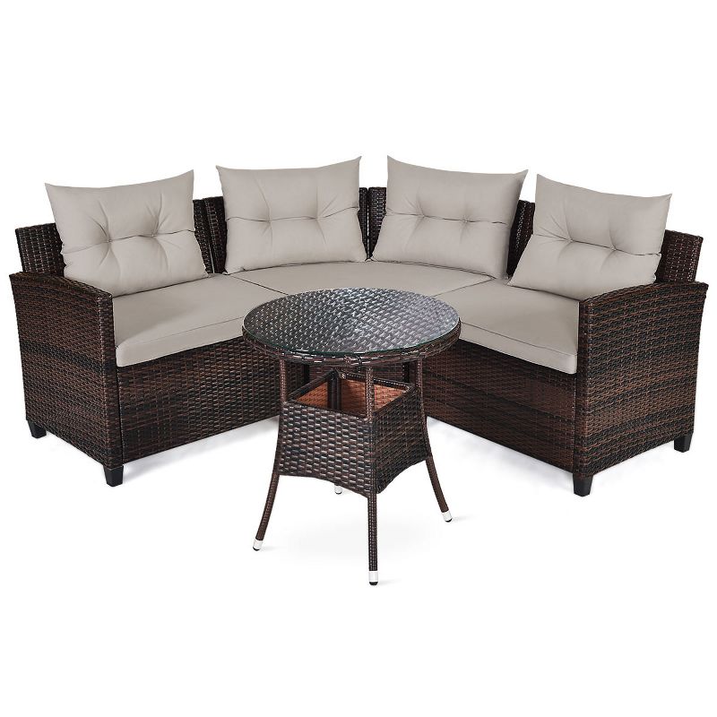 7pc Studio Shine Collection Patio Conversation Set with Sofa, 4 Armchairs & 2 Tables - W Unlimited