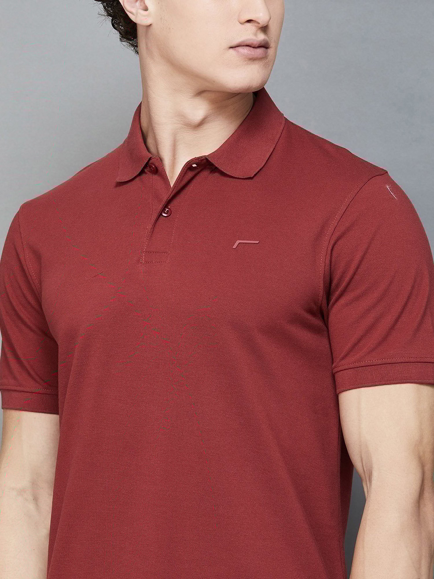 Levi's Pink Cotton Slim Fit Texture Henley T-Shirt