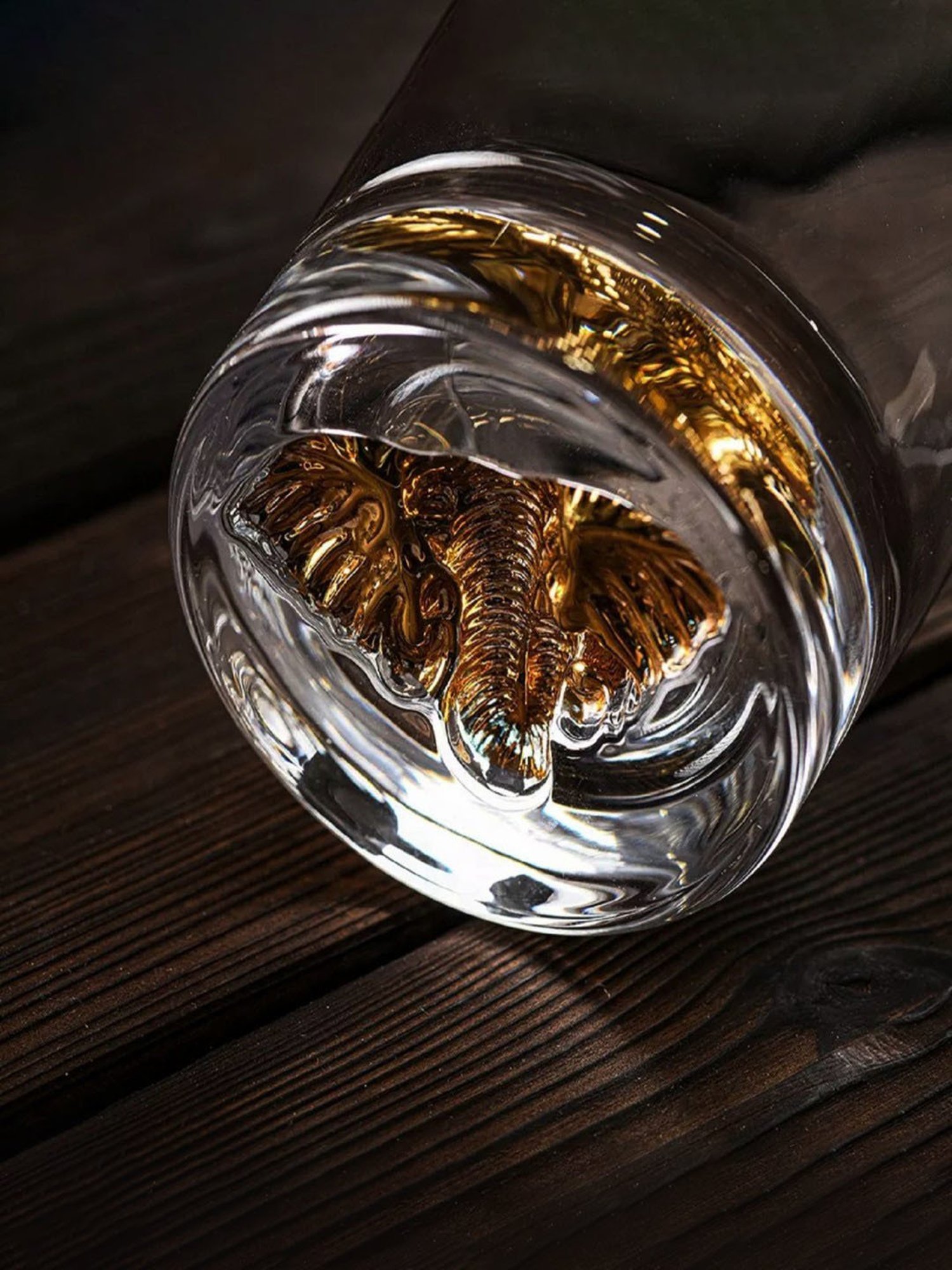 Melbify Gold Elephant Transparent Whiskey Glass 300ml - Set of 2