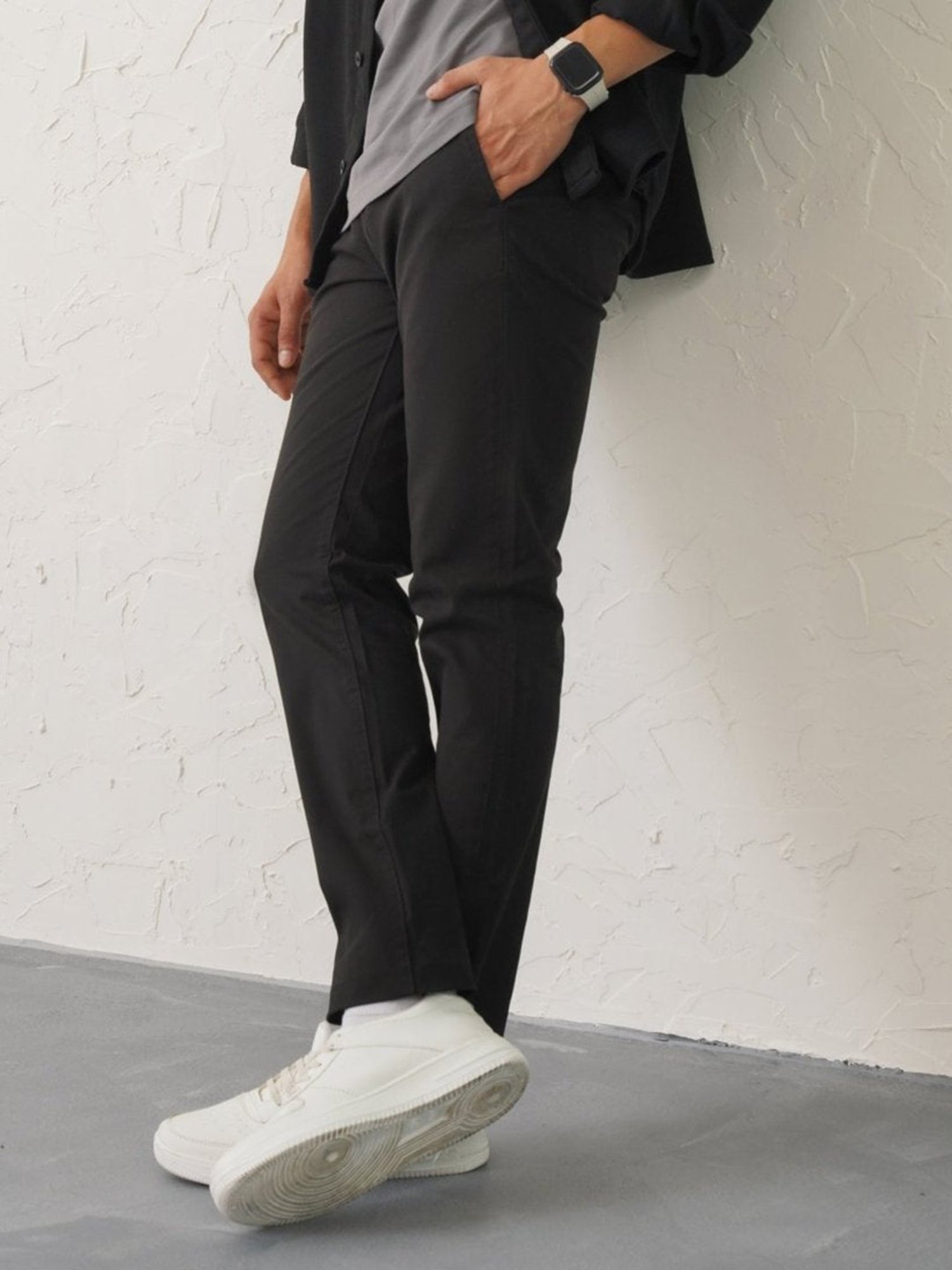 MinusOne Black Slim Fit Chinos