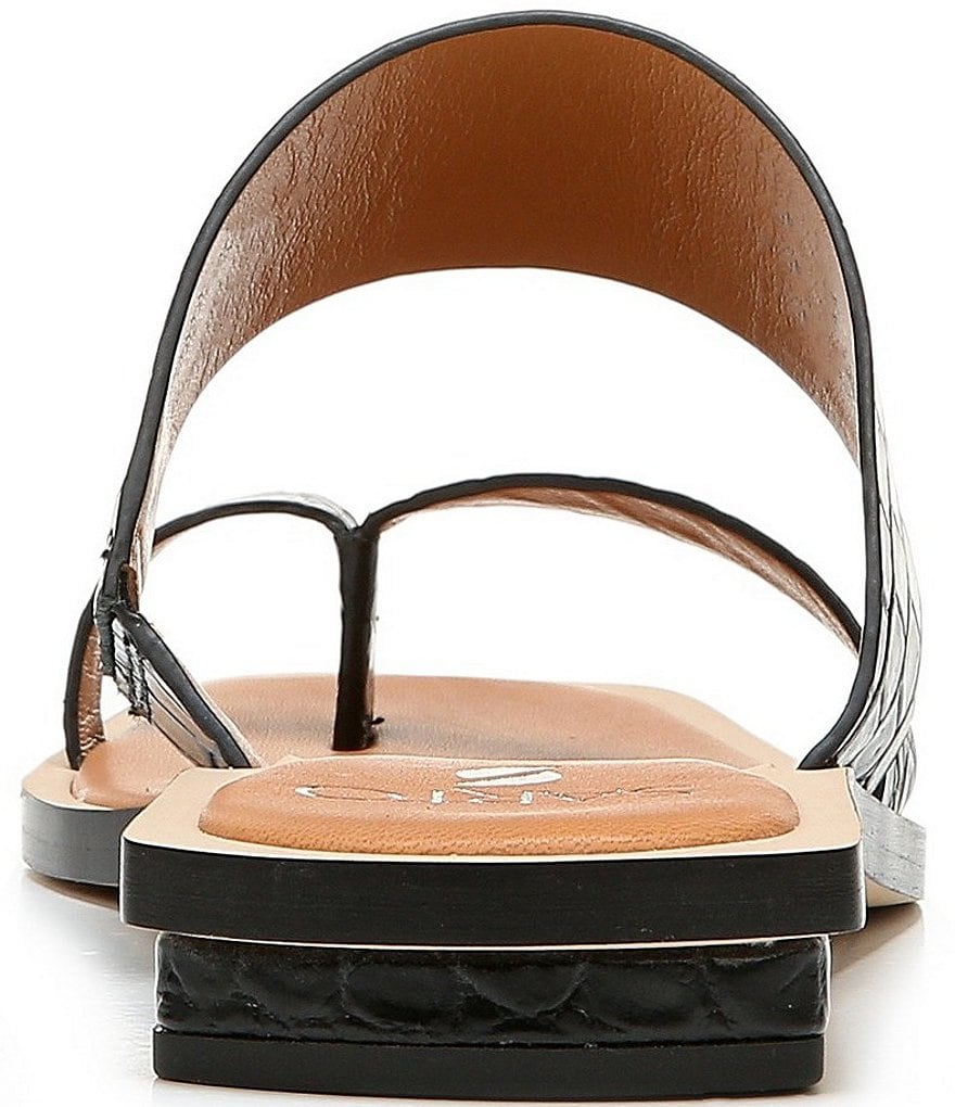 Sarto by Franco Sarto Ediana Croco Print Leather Toe Ring Square Toe Sandals