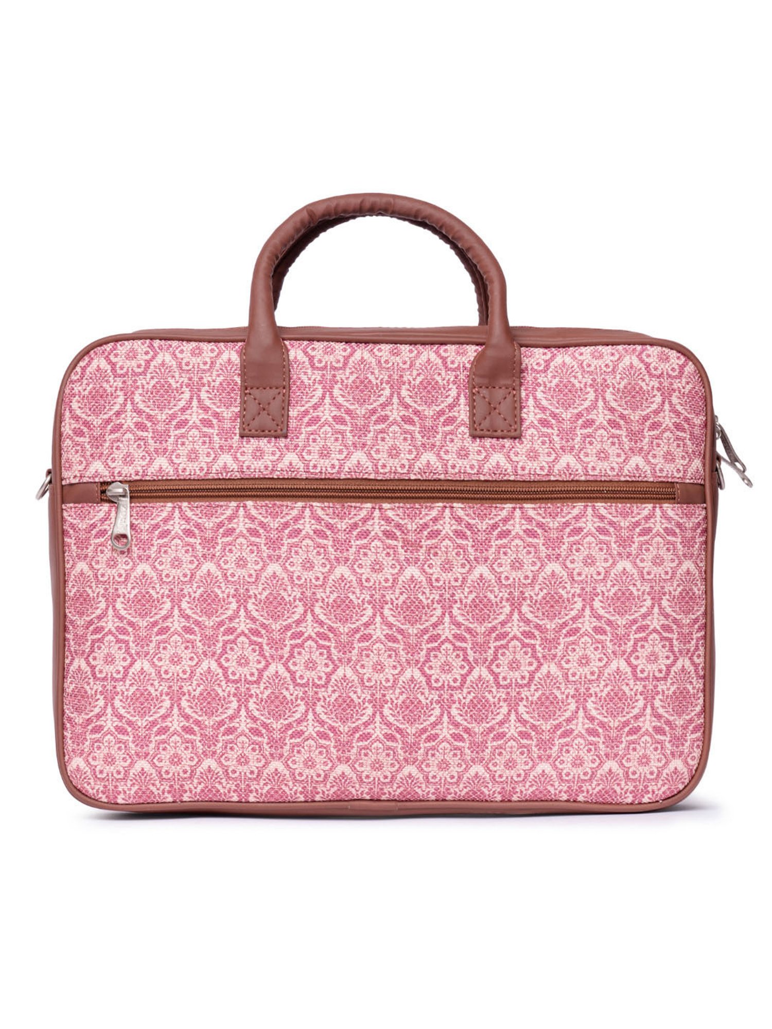 ZOUK Madurai Blossoms Pink Printed Laptop Messenger Bag