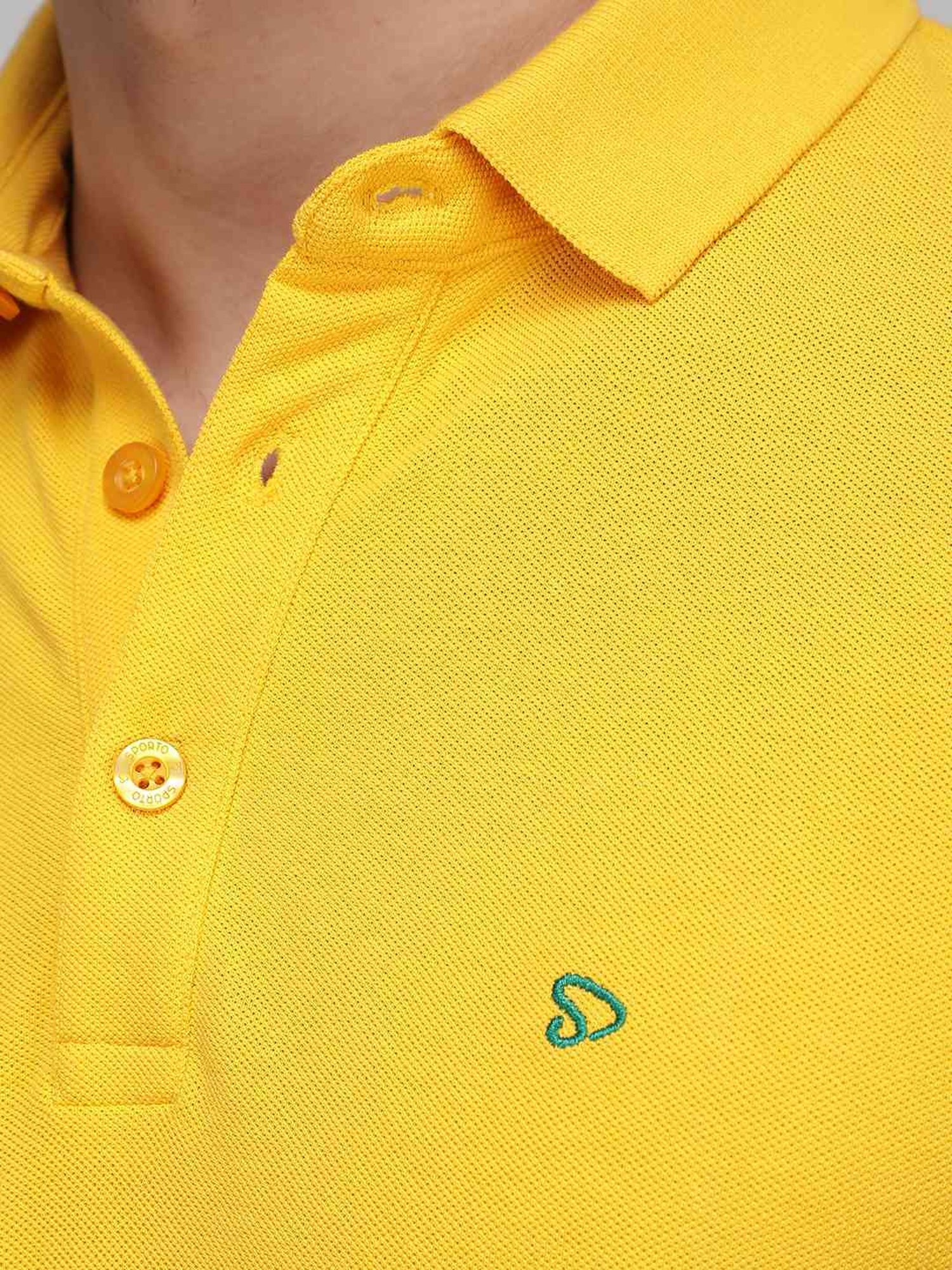 Sporto Yellow Regular Fit Polo T-Shirt