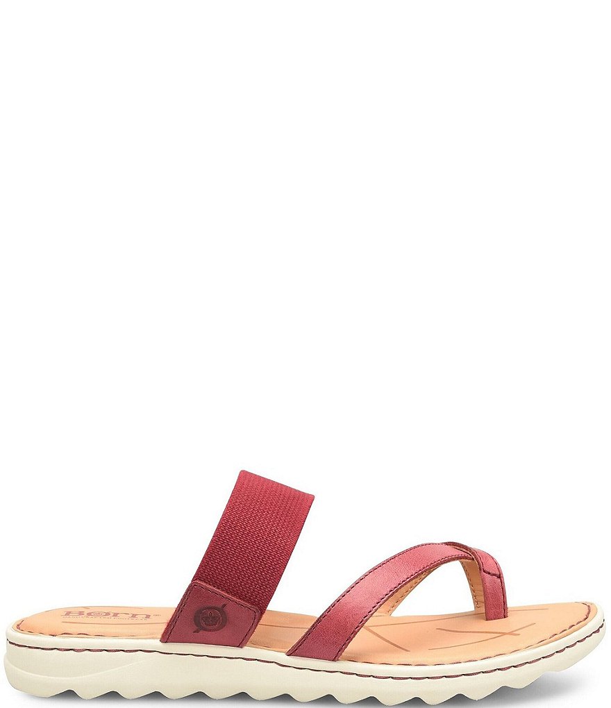 Born Bay Leather Elastic Thong Slide Sandals