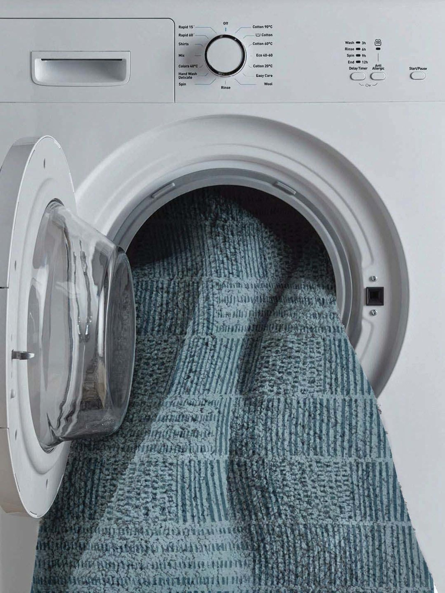 Welspun Blissful Grey Polyester 400 GSM Anti Skid Carpet