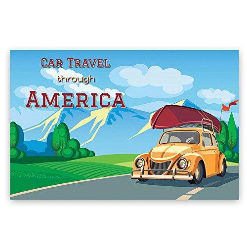VINTAGE TRAVEL POSTERS postcard set of 20. Post card variety pack of retro style poster postcards. Made in USA.
