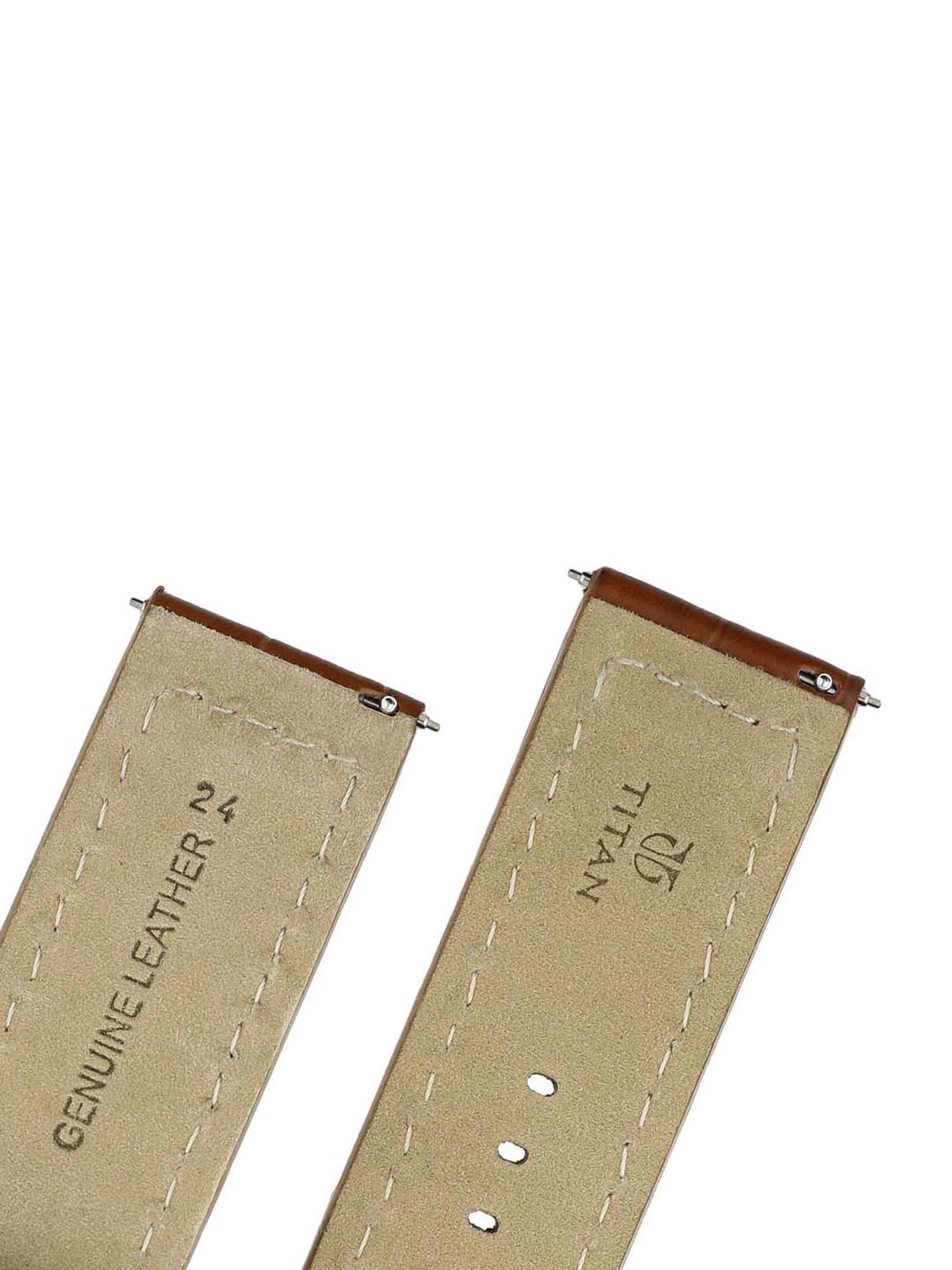 Titan 24 mm Tan Genuine Leather Strap for Men