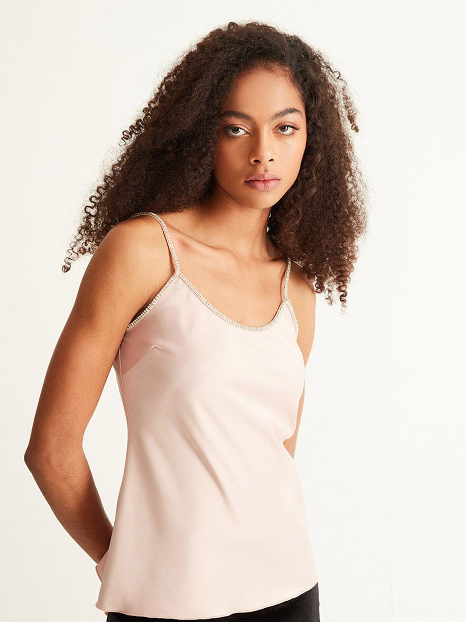 Cover Story Link Pink Embellished Cami Top