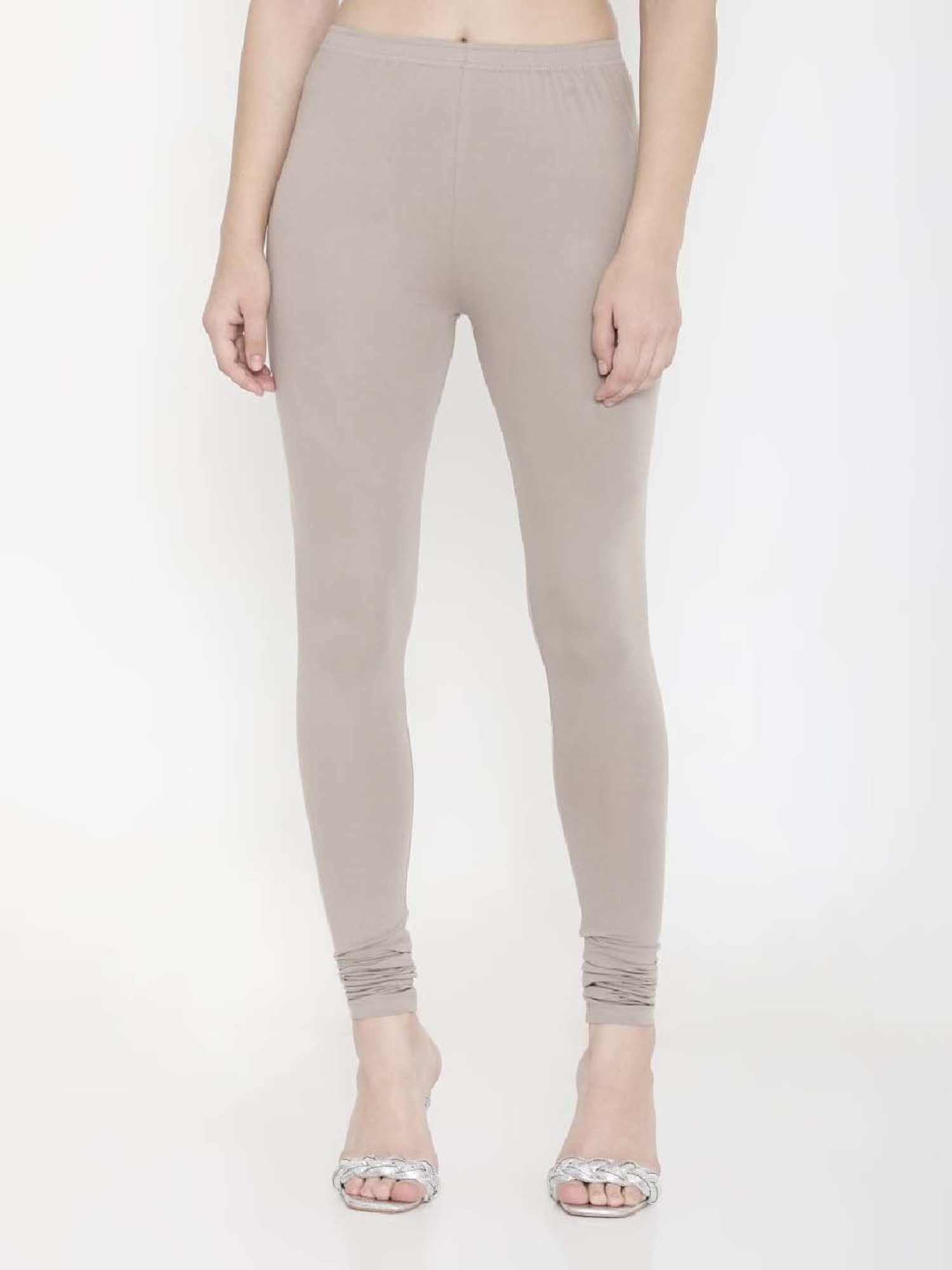 FEELINGS Grey Plain Churidar Leggings