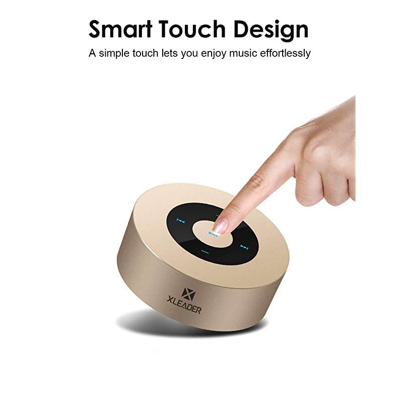 Waterproof Case Included  SoundAngel 2 Gen 5W Pocket Portable Speaker 15h Music Micro SD Perfect Small Touch Wireless Bluetooth Speaker for Outdoor Travel Sport Hiking Camping BBQ Gold