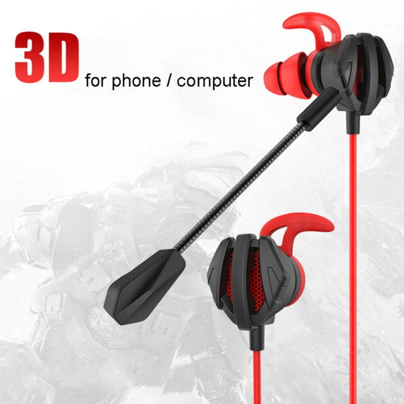 Vicabo G6 3.5mm In Ear Wired Gaming Headset, Stereo Earphone with Dual Controllable Mic for Switch PS4 Laptop - Black/Green