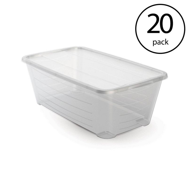 Life Story 6 Qt Rectangular Clear Plastic Protective Storage Shoe Box (20 Pack)