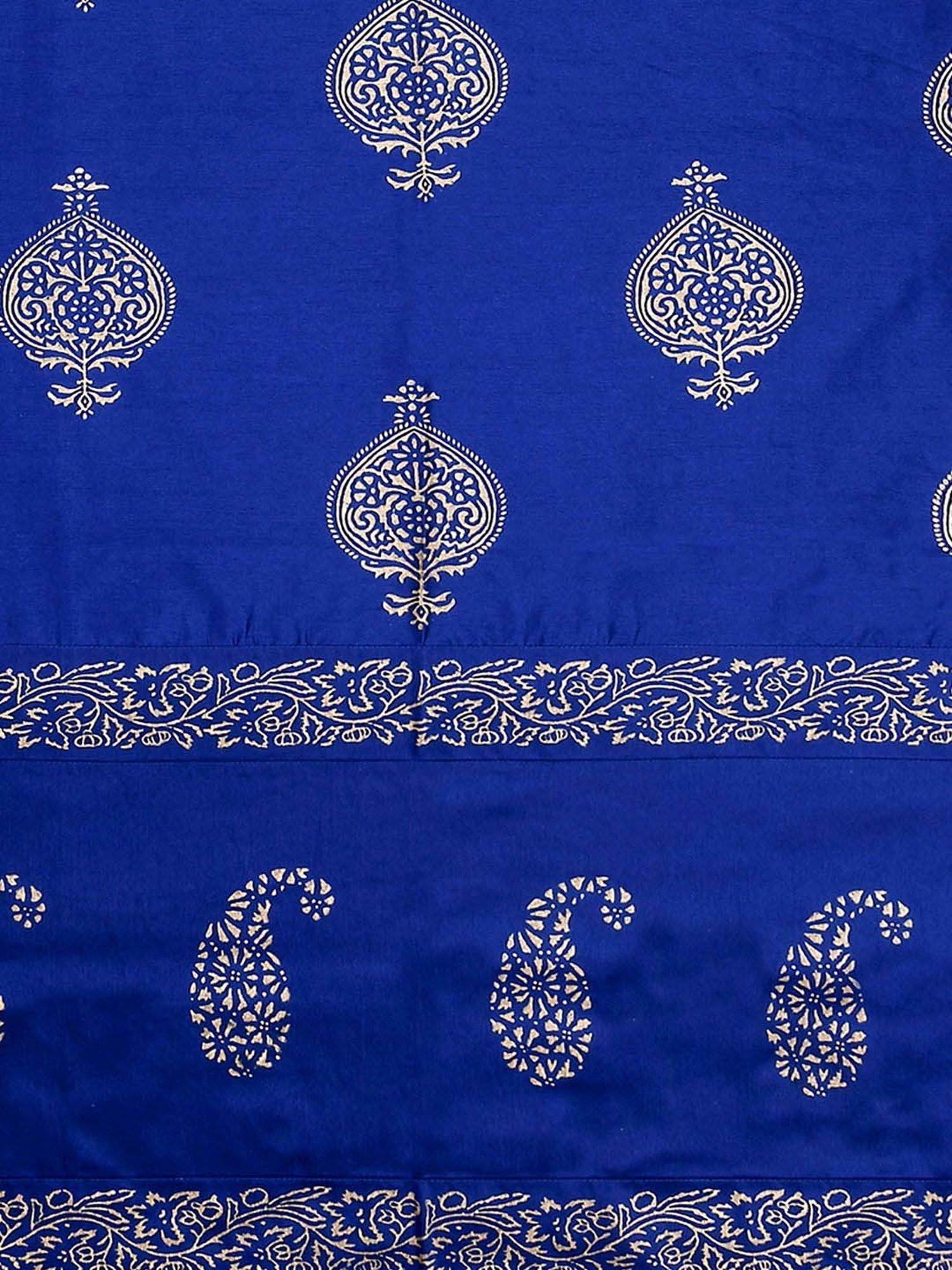 JaipurFabric Royal Blue Silk 240 TC Double Bedsheet with 2 Pillow Covers