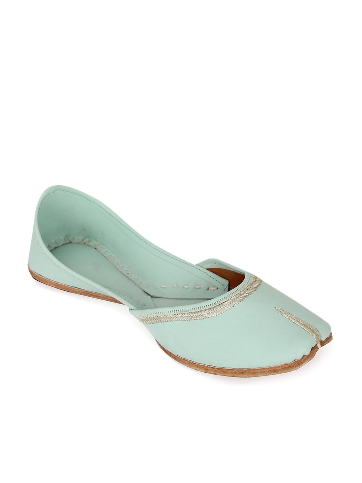 NR by Nidhi Rathi Women's Sea Green Casual Juttis