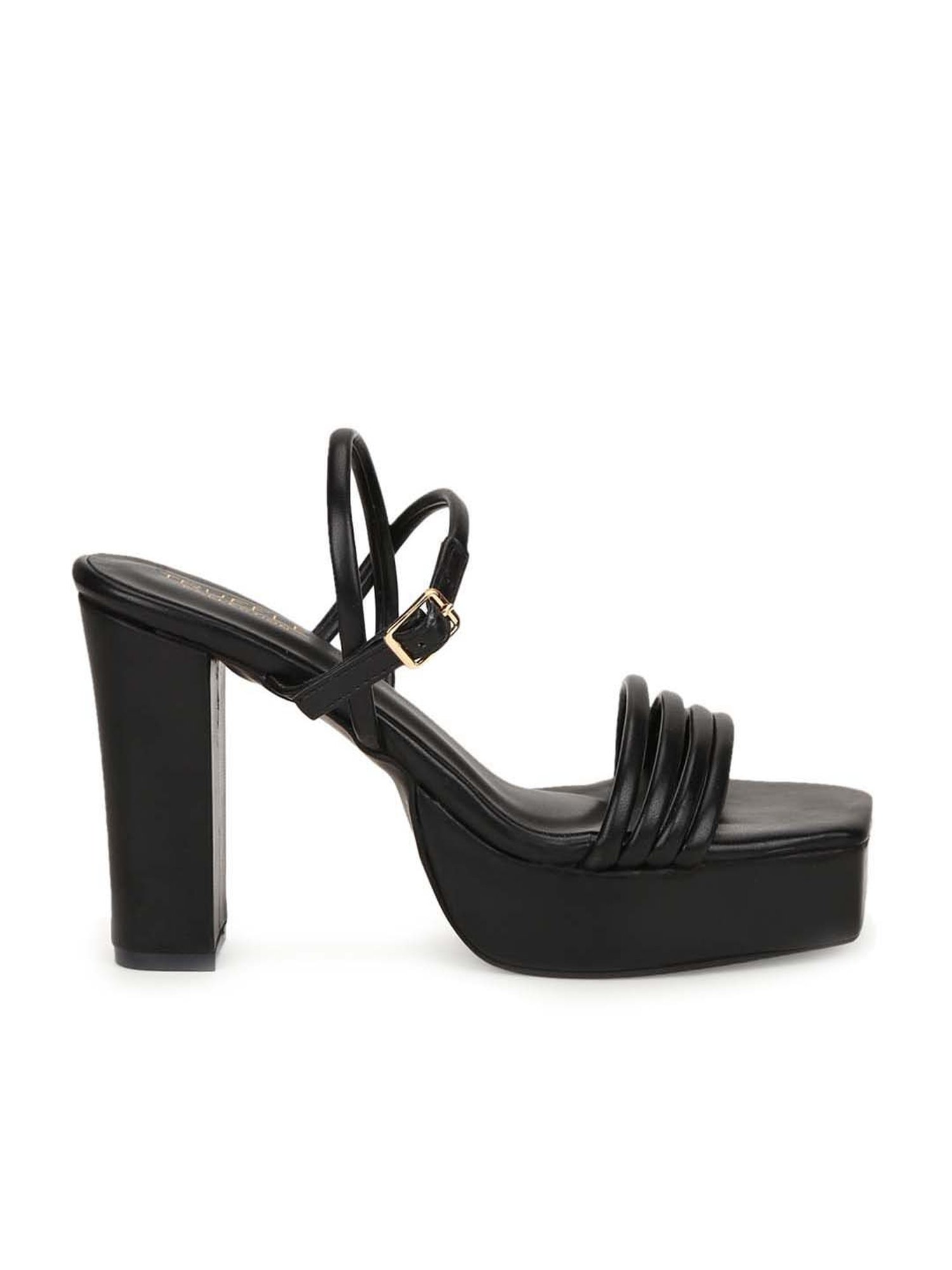 Truffle Collection Women's Black Ankle Strap Sandals