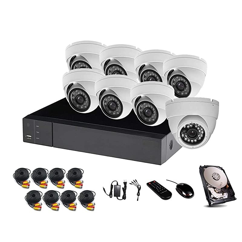 24CH Security Camera System, 16CH DVR and 8 CH NVR, with 1TB Hard Drive, 2.4MP 1080P HD Security Camera 4-in-1 (TVI/AHD/CVI/960H) DVR Kit, Night Vision Infrared IR Weatherproof Dome Camera Kit