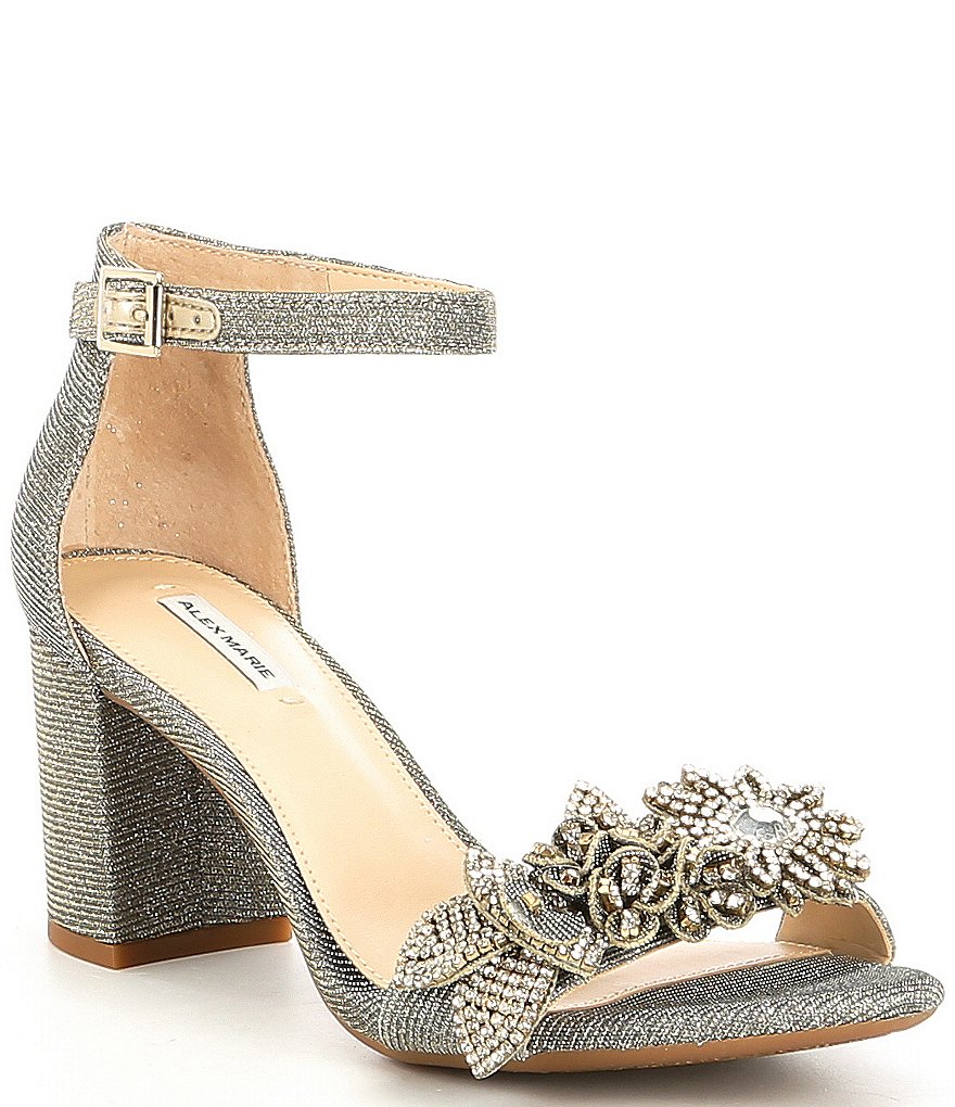 Alex Marie Harlean Ornament Detail Block Heel Dress Sandals
