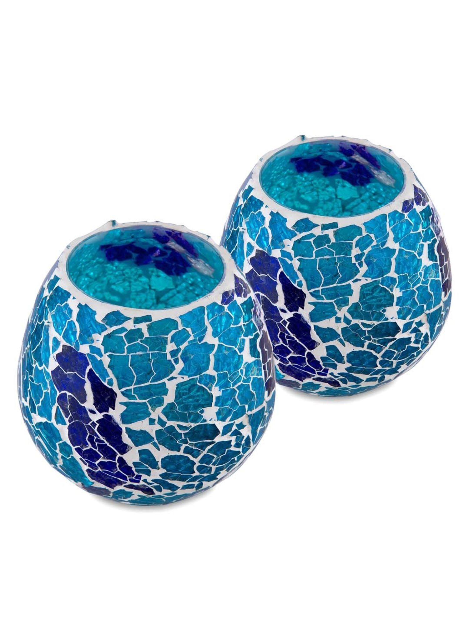 Homesake 'Easter' Turquoise Glass Candle Holder - Set of 2