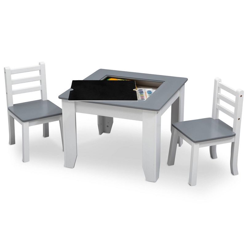 Delta Children Chelsea Wood Table and Chair Set - Gray/White