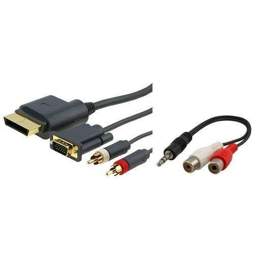 importer520 compatible with xbox 360 hd vga av cable + rca to 3.5mm adapter