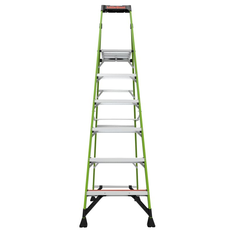 Little Giant Ladder Systems 8' ANSI type IA 300 lb rated fiberglass Stepladder with Ground Cue Apple Green