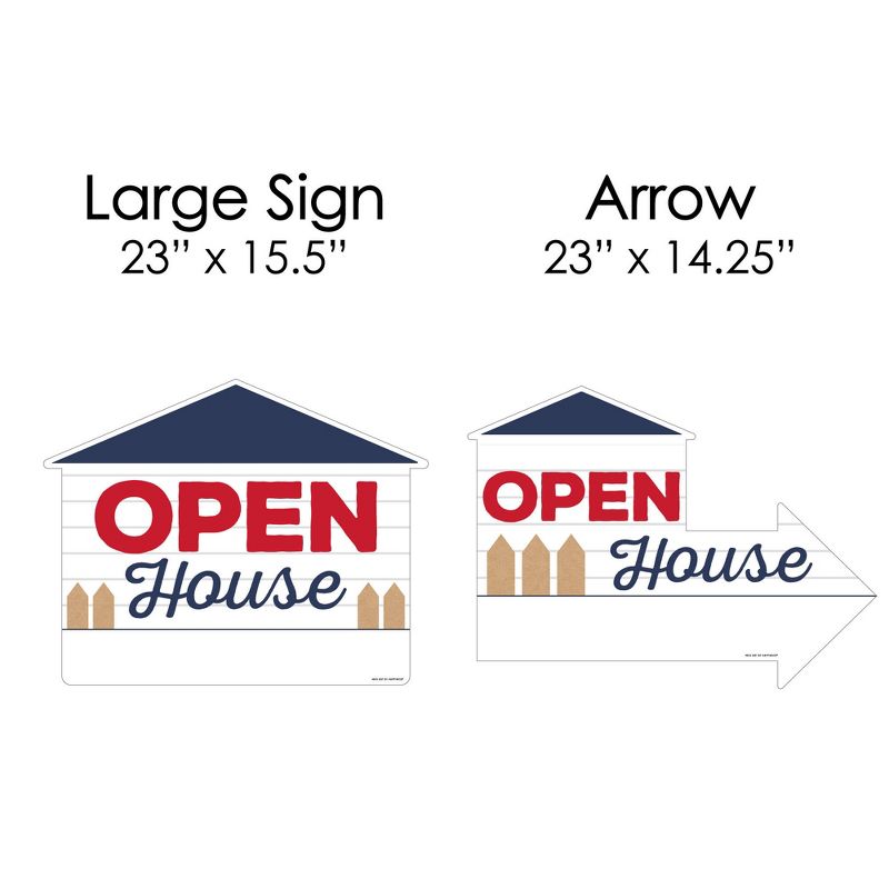Big Dot of Happiness Open House - Real Estate Yard Sign with Stakes - Double Sided Outdoor Lawn Sign - Set of 3