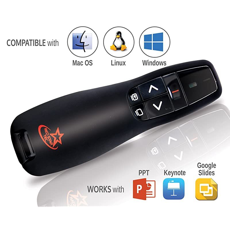 Wireless Powerpoint and Keynote Presentation Remote Clicker PR819 Black 1 Pack